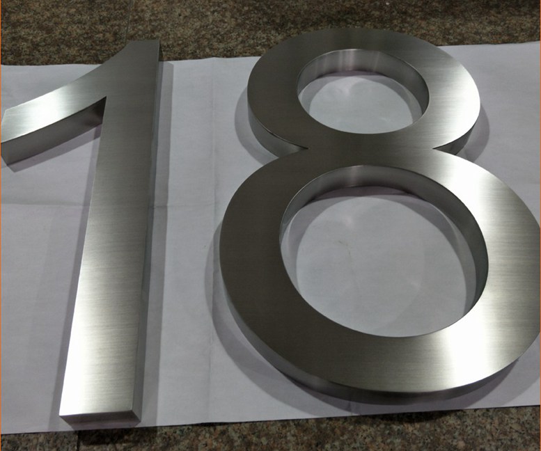 Brushed Stainless Steel House Numbers Letters 270